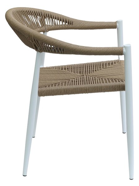 Fotoliu de Gradina Model Fagen, Natural/Alb, 56x60x78 cm