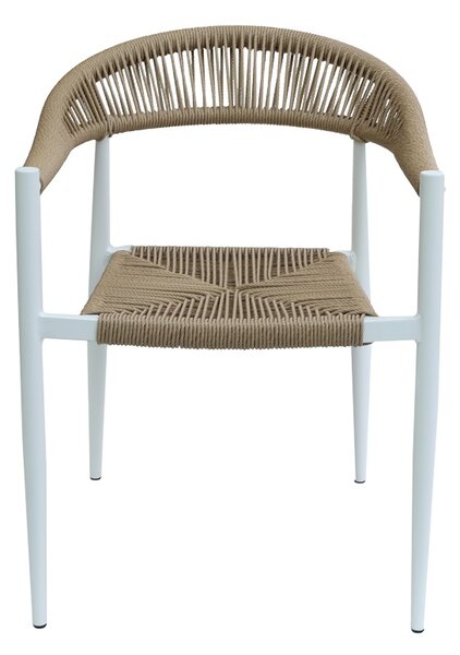 Fotoliu de Gradina Model Fagen, Natural/Alb, 56x60x78 cm