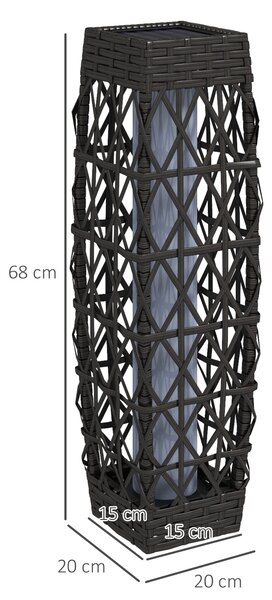 Outsunny Lampă Solară de Grădină cu Iluminare LED și Aprindere Automată, 20x20x68 cm, Gri | Aosom Romania