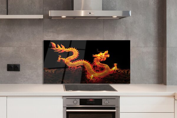 Panouri de sticlă dragon de aur