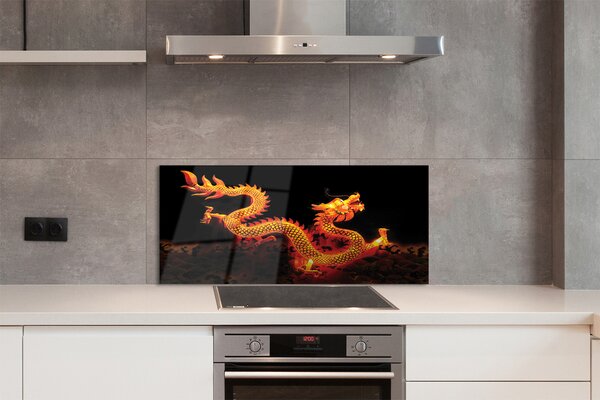 Panouri de sticlă dragon de aur
