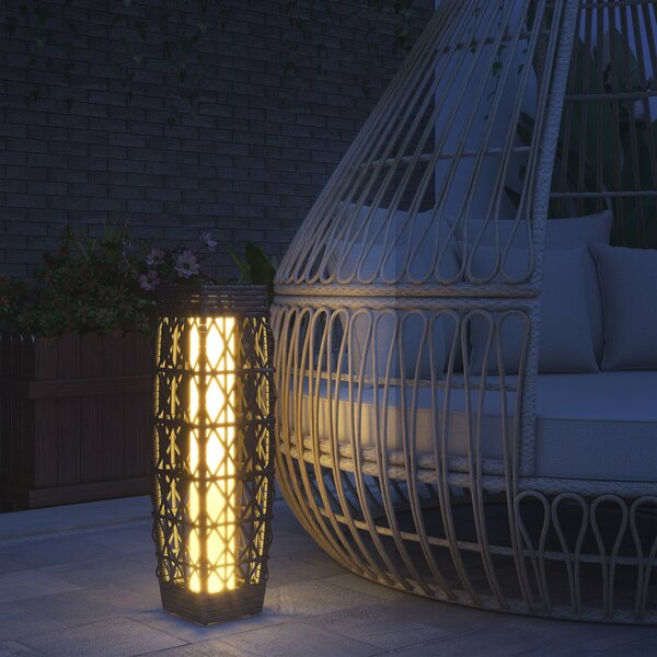 Outsunny Lampă Solară de Grădină cu Iluminare LED și Aprindere Automată, 20x20x68 cm, Gri | Aosom Romania
