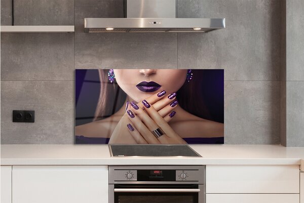 Panouri de sticlă mâini de sex feminin buzele violet
