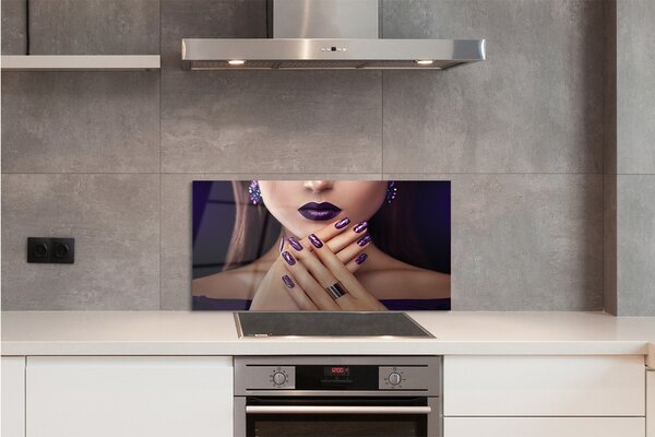 Panouri de sticlă mâini de sex feminin buzele violet