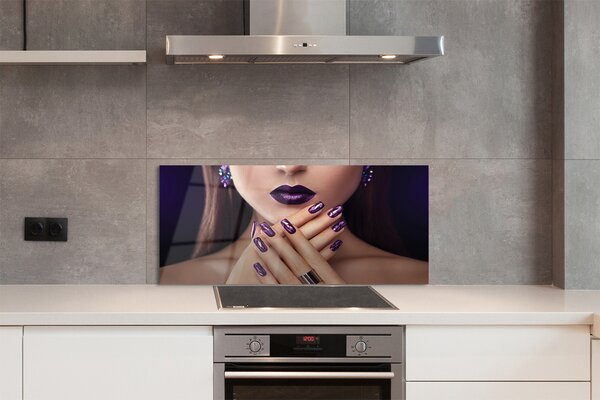 Panouri de sticlă mâini de sex feminin buzele violet