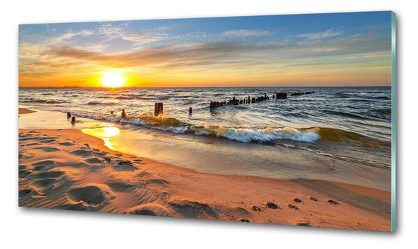 Sticlă printata bucătărie Sunset Beach