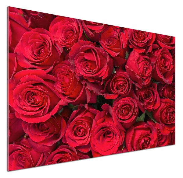 Panou sticlă decorativa bucătărie trandafiri rosii