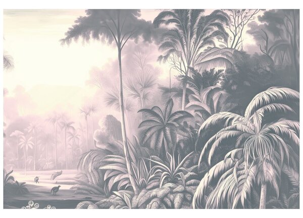 Tapet copaci tropicali cu atingere de vintage