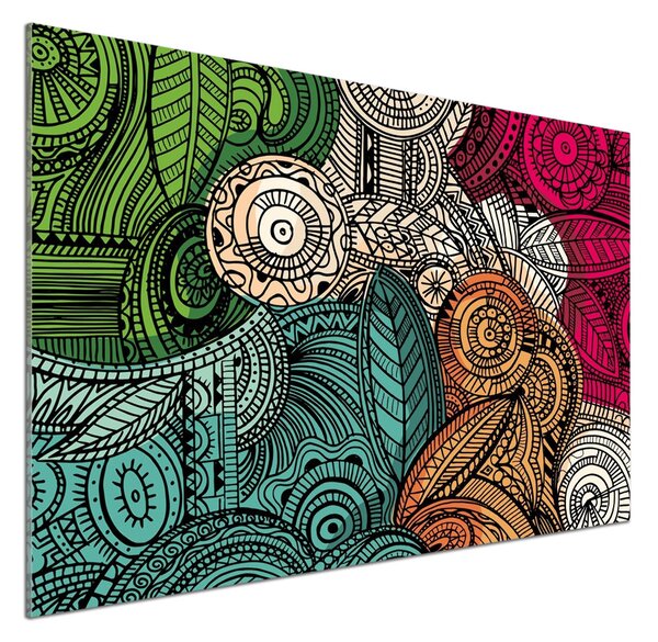 Sticlă pentru bucătărie pene abstracte
