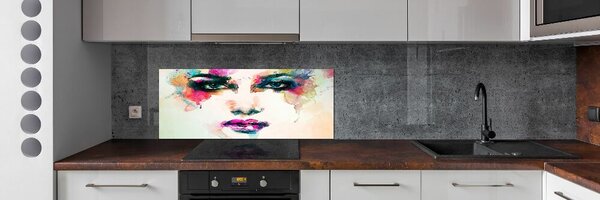 Panou sticlă decorativa bucătărie Portret de femeie