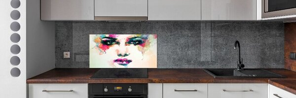 Panou sticlă decorativa bucătărie Portret de femeie