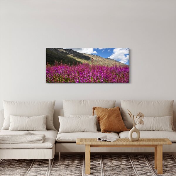 Tablou sceneriei cu lunca montană (120x50 cm)