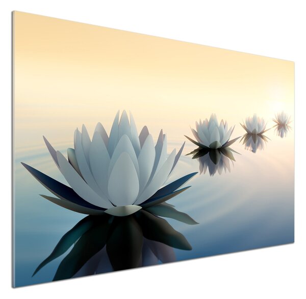 Sticlă pentru bucătărie flori de lotus