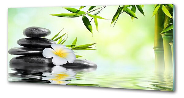 Sticlă bucătărie Plumeria și bambus