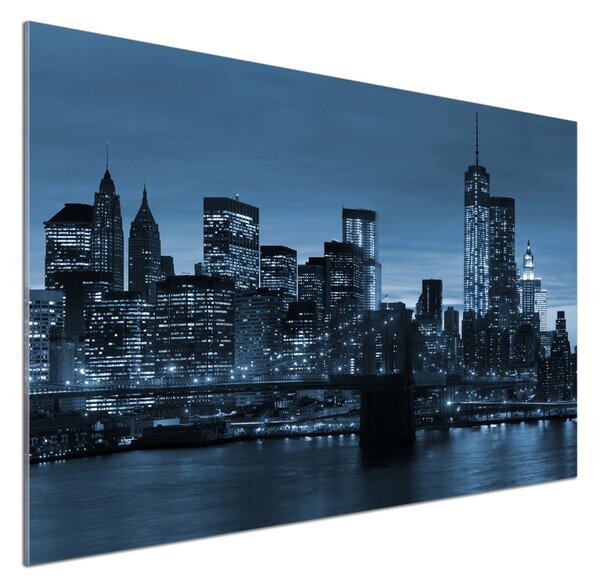 Panou sticlă bucătărie New York pe timp de noapte