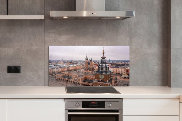 Panouri de sticlă Cracovia Panorama bisericilor de iarnă