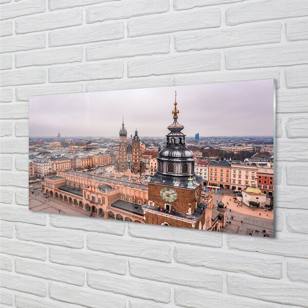 Panouri de sticlă Cracovia Panorama bisericilor de iarnă