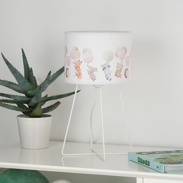Duolla Lampă de masă Freddy, colorată, animale, E14, înălțime 32,5 cm, Multicolor, Camera copiilor, Țesătură / Textil