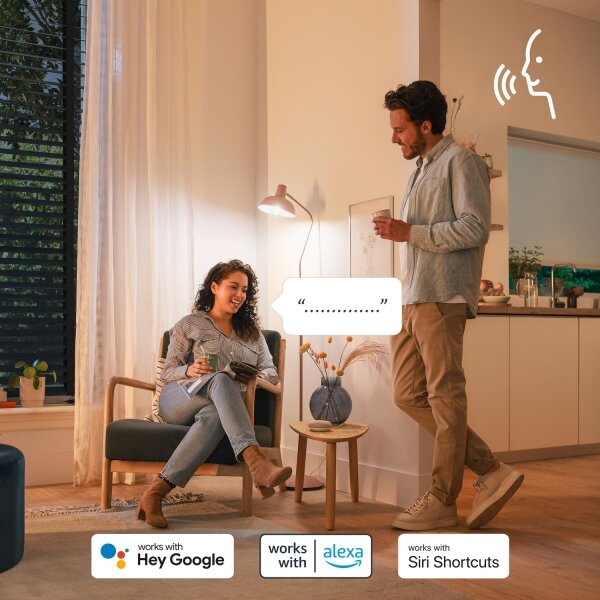 Set de 3 becuri LED RGB dimabile Philips SMART C37, soclu E14/4,9W/230V, 2200-6500K