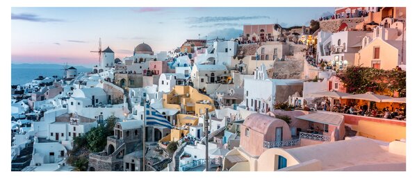 Tablou - Amurg în Santorini (120x50 cm)