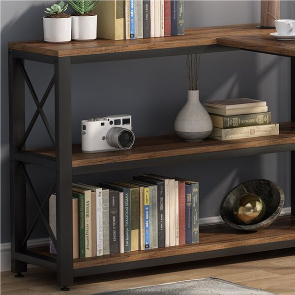 Birou Oscar,culoare nuc si negru,135+110x75 cm