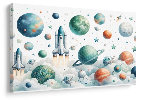 Tablou rachetă printre planete