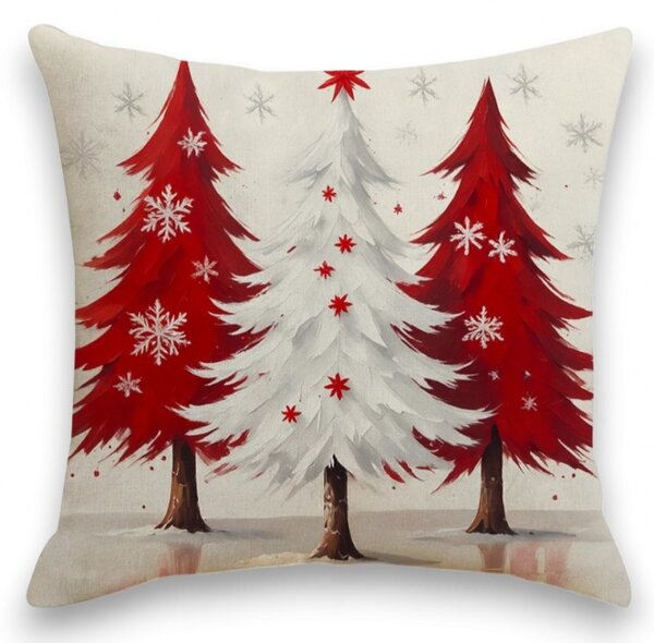 Husa de perna de Craciun RED FOREST 45x45 cm, bej