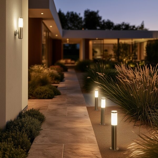 BRILAGI - Lampă de exterior ELIA 1xE27/20W/230V IP44, 50 cm, crom mat