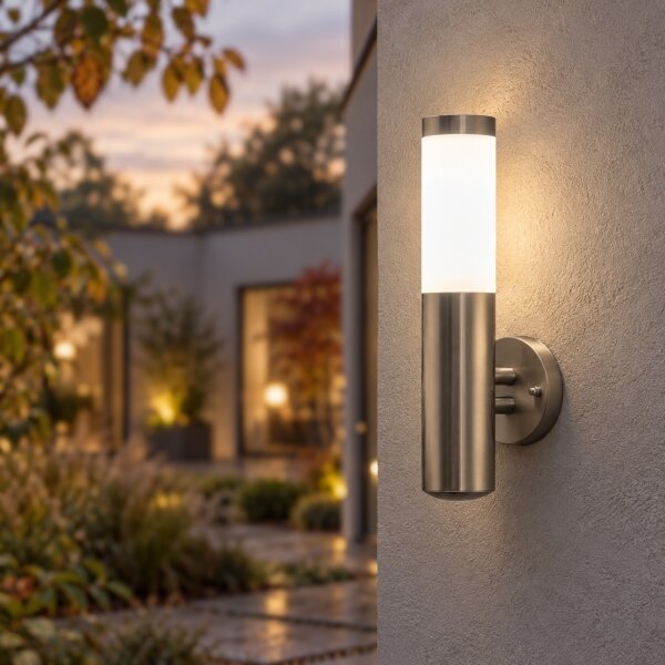 BRILAGI - Lampă de perete pentru exterior ELIA 1xE27/20W/230V IP44 crom mat