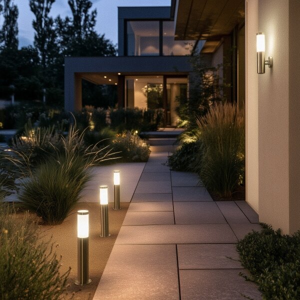BRILAGI - Lampă de exterior ELIA 1xE27/20W/230V IP44, 50 cm, crom mat