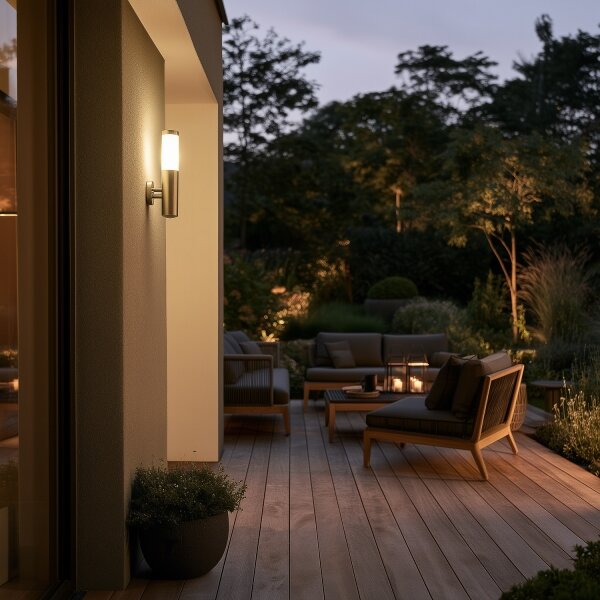 BRILAGI - Lampă de perete pentru exterior ELIA 1xE27/20W/230V IP44 crom mat