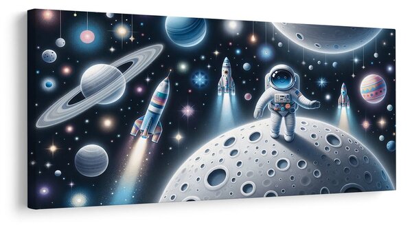 Tablou cosmonaut printre planete