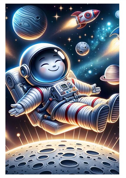 Tablou astronaut fericit în spațiu