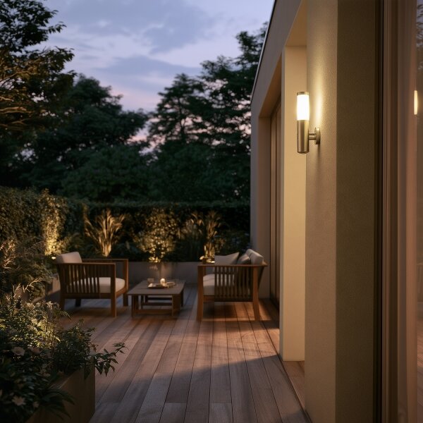 BRILAGI - Lampă de perete pentru exterior cu senzor ELIA 1xE27/20W/230V IP44 crom