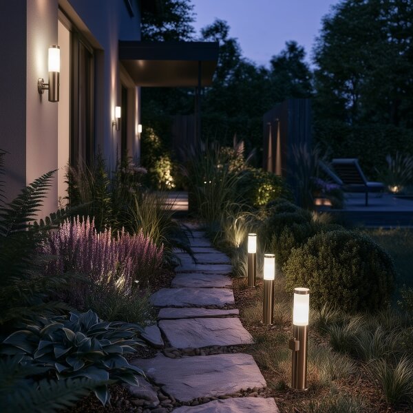 BRILAGI - Lampă LED de exterior cu priză ELIA 1xE27/7W/230V 4000K IP44 50 cm crom