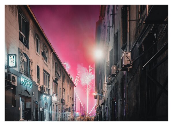 Tablou - Artificii din Marseille (70x50 cm)