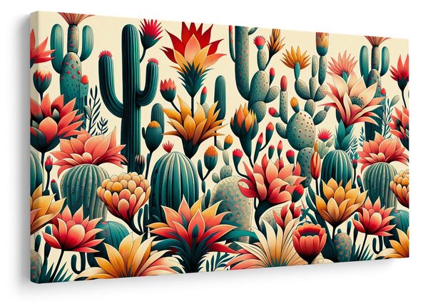Tablou cactuși înfloriți