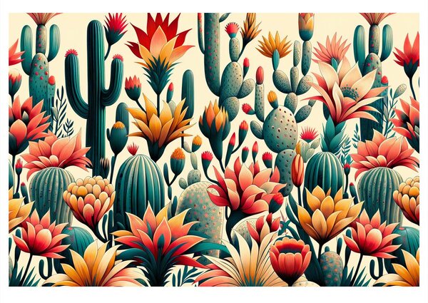Tablou cactuși înfloriți