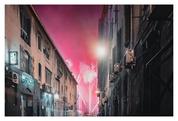 Tablou - Artificii din Marseille (90x60 cm)
