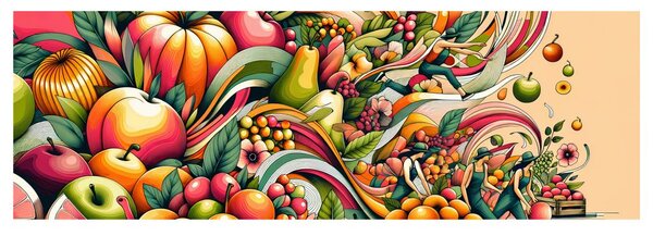 Tablou fructe colorate în mișcare