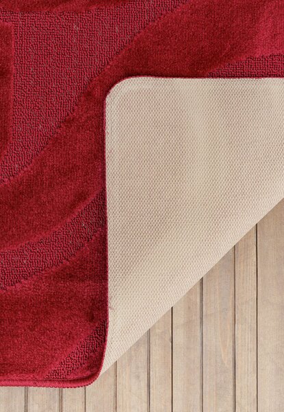 Set 2 Covoras baie, Symphony Red 2577, Rosu 50 x 80 / 40 x 50
