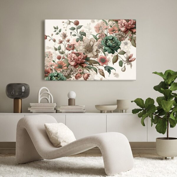 Tablou flori delicate în tonuri pastelate