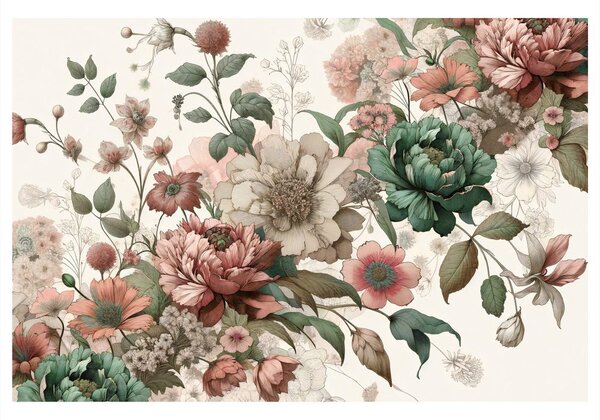Tablou flori delicate în tonuri pastelate