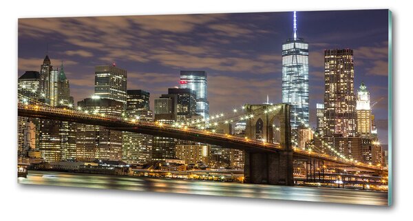 Panou sticlă decorativa bucătărie Podul Brooklyn