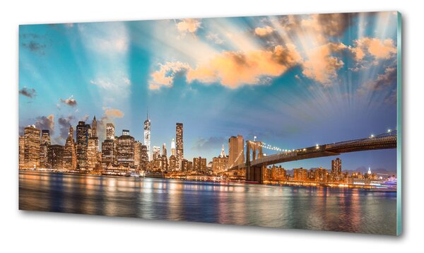 Panou sticla securizata bucatarie Podul Brooklyn