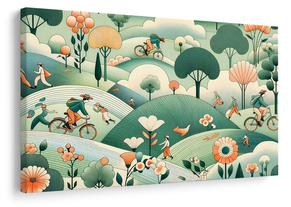 Tablou excursie prin peisaj cu bicicleta