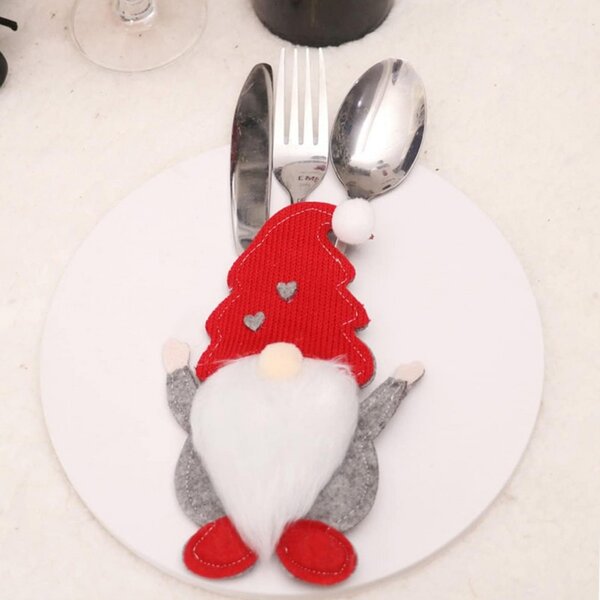 Suport pentru tacamuri SANTA GNOME rosu, 1 buc