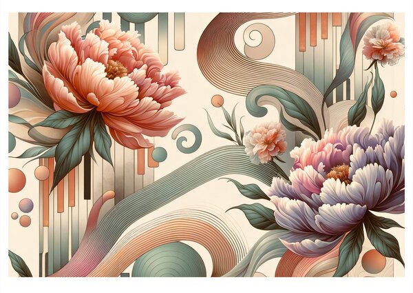 Tablou flori în stil abstract