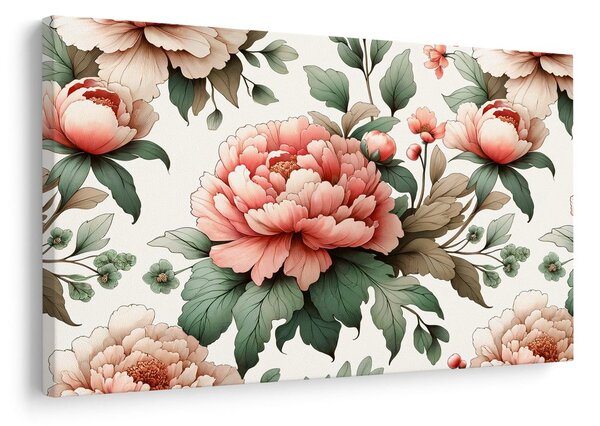 Tablou flori romantice de bujor