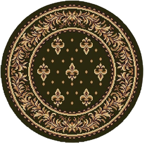 Covor Bisericesc, Model 15033 310, Rotund, Verde 50 x 50